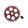 Crown 31 d. 15º anglewinder for 3/32" shaft .050" screw. Diameter 16.8mm. Lightened Aluminum. red