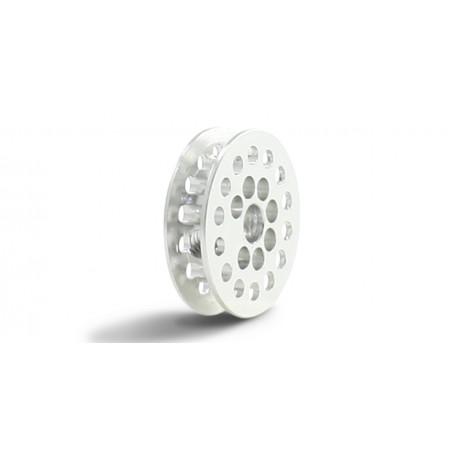 Toothed Pulley 14d. for strap 1.8mm. 3/32 Axle with M2 Screw.